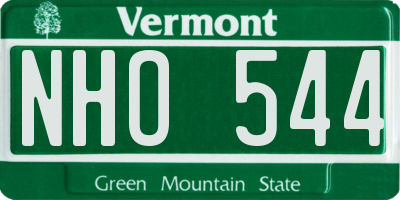 VT license plate NHO544
