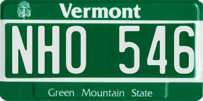 VT license plate NHO546