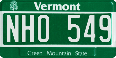 VT license plate NHO549