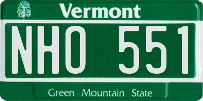 VT license plate NHO551