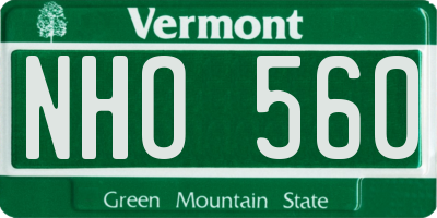 VT license plate NHO560