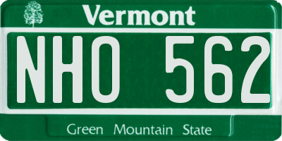 VT license plate NHO562