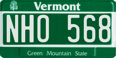 VT license plate NHO568