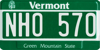 VT license plate NHO570