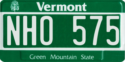 VT license plate NHO575