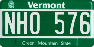 VT license plate NHO576
