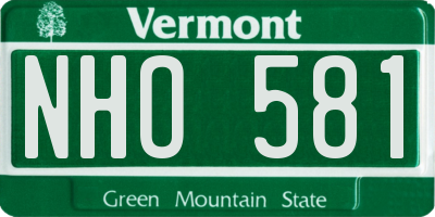 VT license plate NHO581
