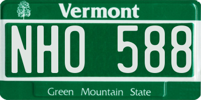 VT license plate NHO588