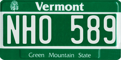 VT license plate NHO589