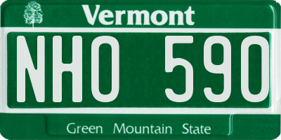 VT license plate NHO590