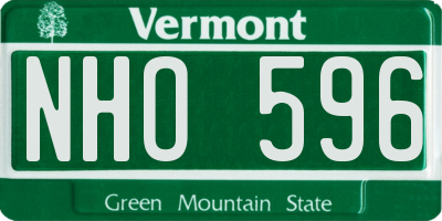 VT license plate NHO596