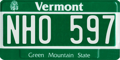 VT license plate NHO597