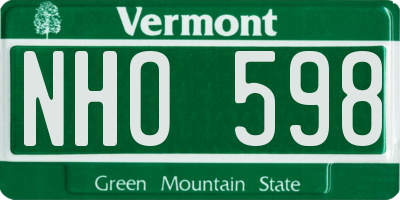 VT license plate NHO598