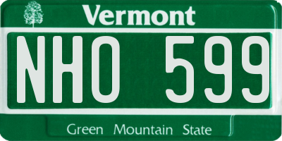 VT license plate NHO599