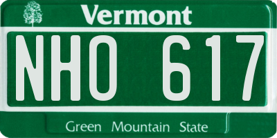 VT license plate NHO617