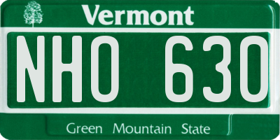 VT license plate NHO630