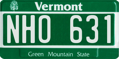 VT license plate NHO631