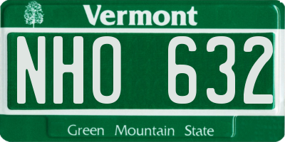 VT license plate NHO632