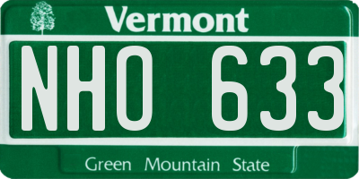 VT license plate NHO633