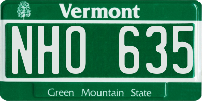 VT license plate NHO635