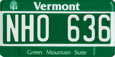 VT license plate NHO636