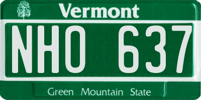 VT license plate NHO637