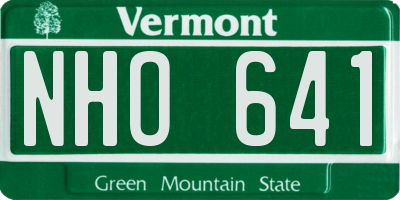 VT license plate NHO641