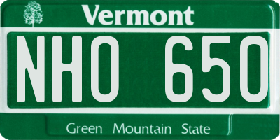 VT license plate NHO650