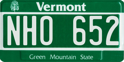 VT license plate NHO652
