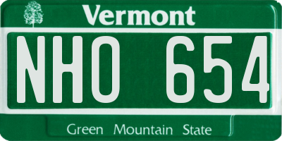 VT license plate NHO654
