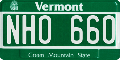 VT license plate NHO660