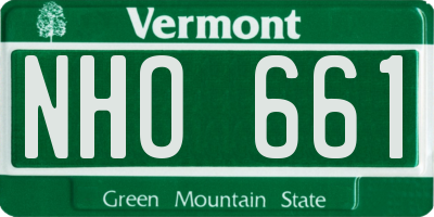 VT license plate NHO661