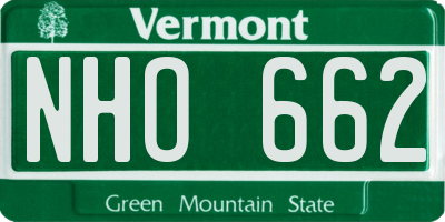VT license plate NHO662