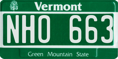 VT license plate NHO663
