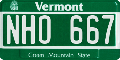 VT license plate NHO667