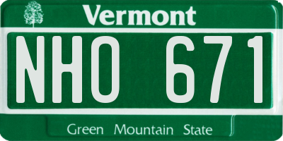 VT license plate NHO671