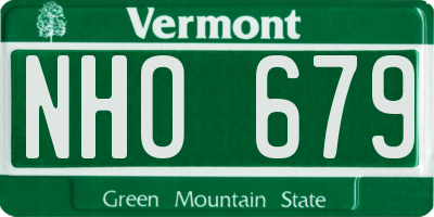 VT license plate NHO679