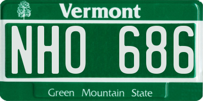 VT license plate NHO686