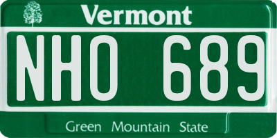 VT license plate NHO689