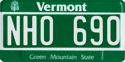 VT license plate NHO690