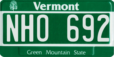 VT license plate NHO692