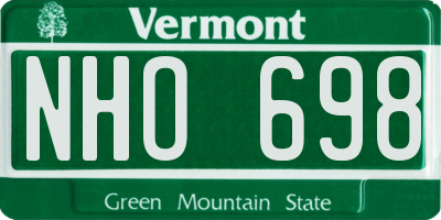 VT license plate NHO698