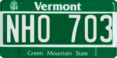 VT license plate NHO703