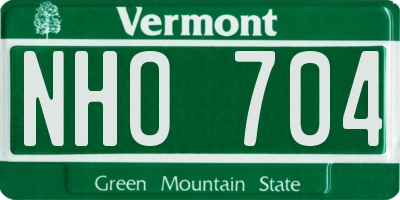 VT license plate NHO704