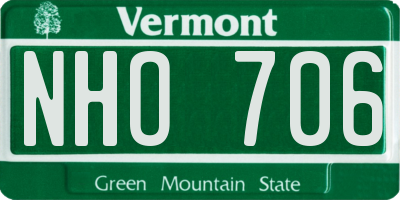 VT license plate NHO706