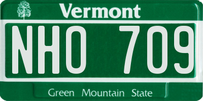 VT license plate NHO709