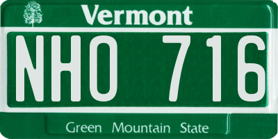 VT license plate NHO716