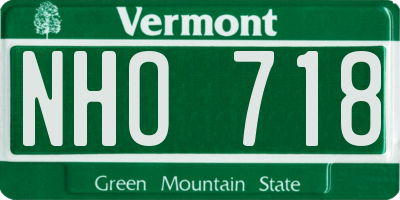 VT license plate NHO718
