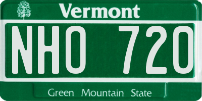 VT license plate NHO720