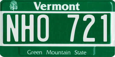 VT license plate NHO721